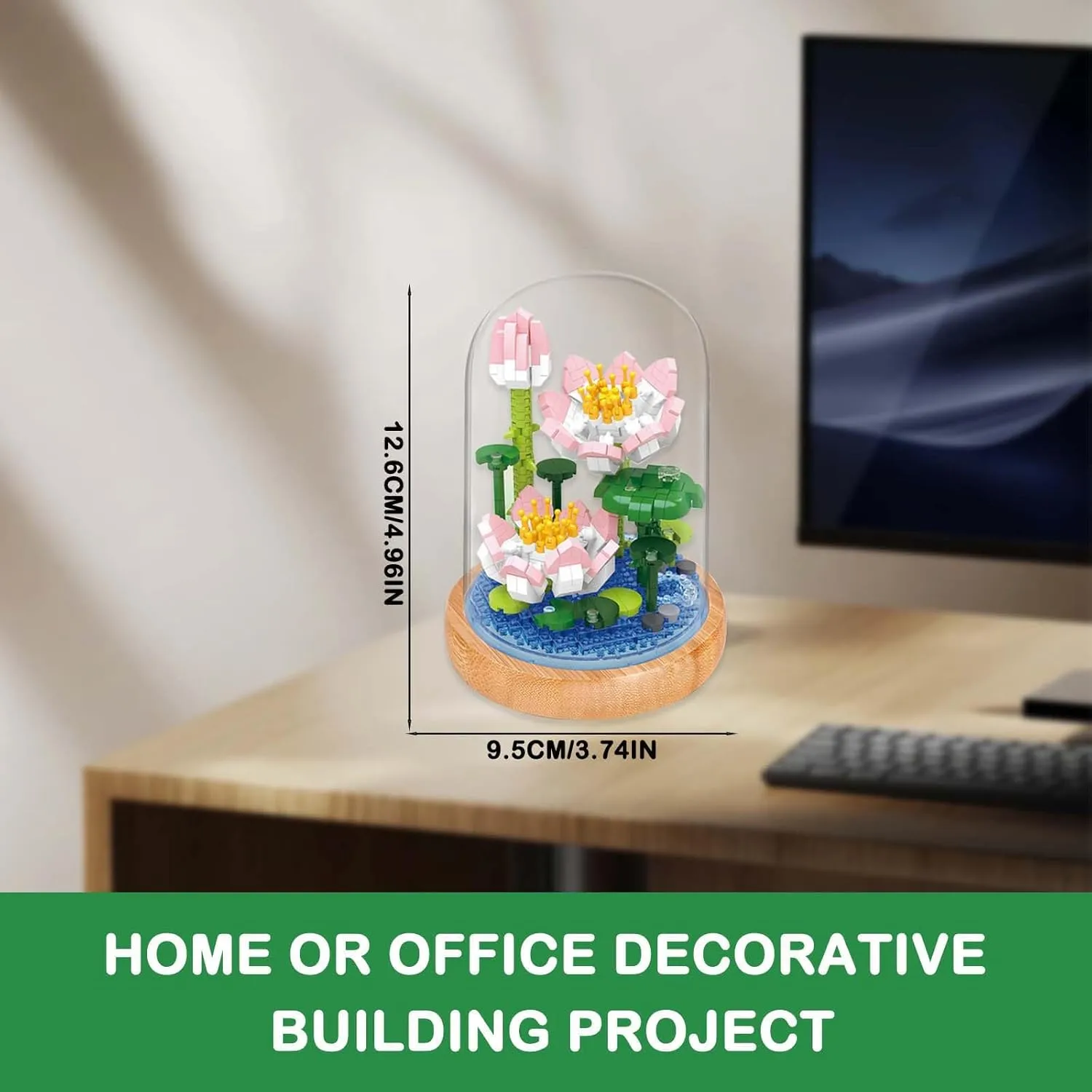 Lotus Flower Bouquet Building Set, 668PCS Mini Bricks Botanical Collection Building Blocks with Display Case, Artificial Plant Flowers Set for Adults, Birthday for Her