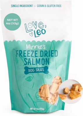 Love Leo Freeze Dried Salmon Treats for Dogs (2 - Pack) - All-Natural, Single Ingredient Salmon Treats - Gluten Free, Grain Free High Protein Dog Treats for Training and Food Topper