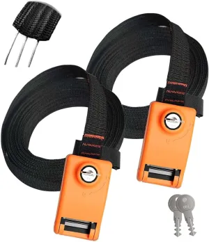 Lovinouse 2025 Upgraded 2 Pack Lockable Tie Down Strap, with 3 Stainless Steel Cables, for Lashing Locking Kayak, Bike, Surfboard, 10 Feet Each