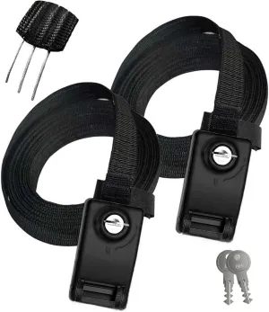 Lovinouse 2025 Upgraded 2 Pack Lockable Tie Down Strap, with 3 Stainless Steel Cables, for Lashing Locking Kayak, Bike, Surfboard, 10 Feet Each