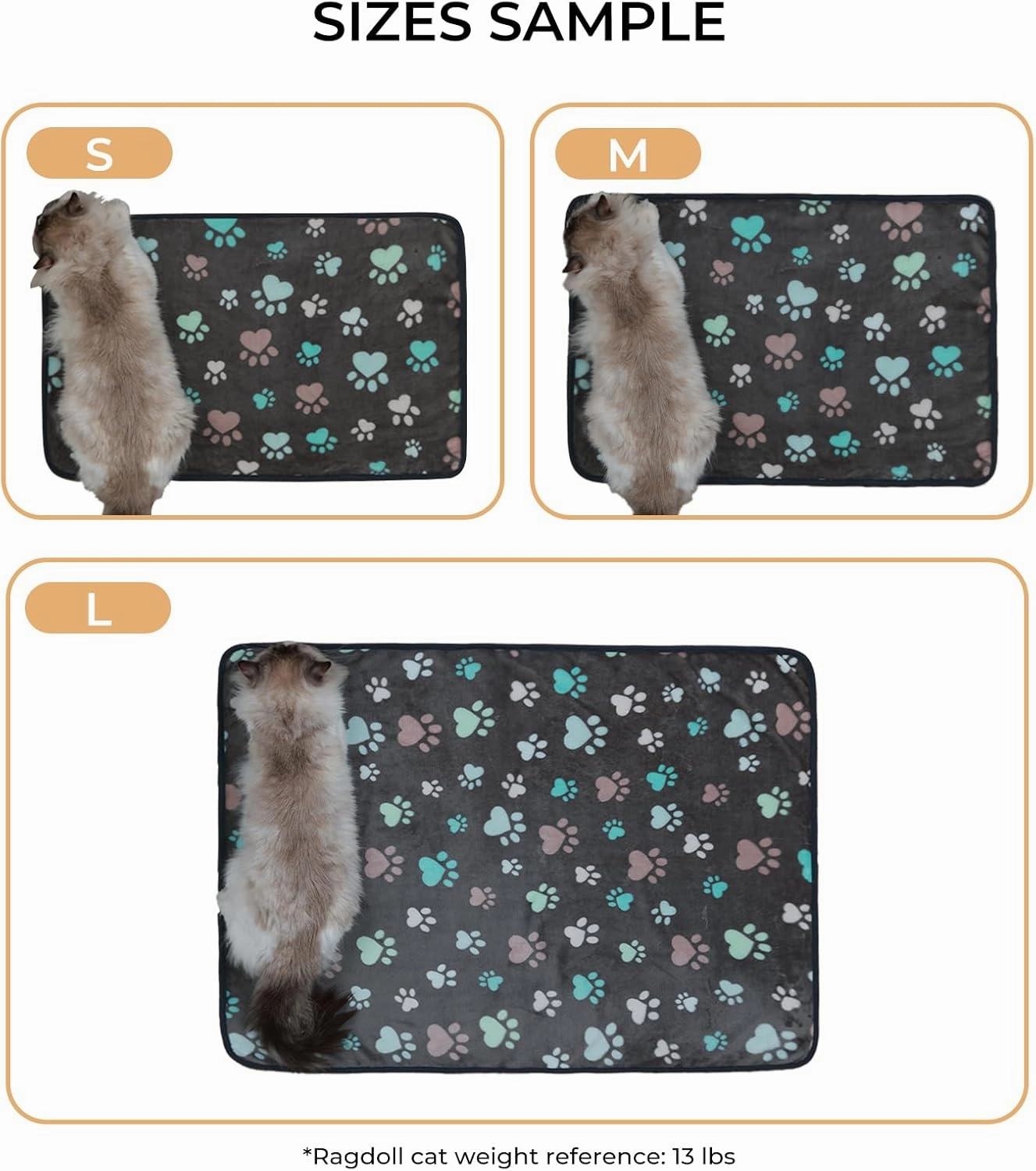 Luciphia 1 Pack 6 Dog Blankets Cat Soft Fluffy Fleece Pet Blanket Warm Cute Print Design Puppy Kitten Doggy Paw Large(41"x31")