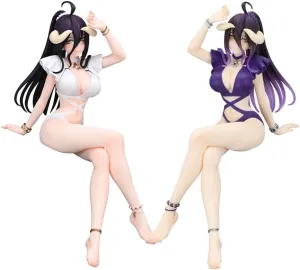 LUNK 2pcs Albedo Action Figure Sitting Swimsuit Figure 6.3" Anime Figurine Girl Albedo Statue Model Collectibles Ornaments Desktop Decoration