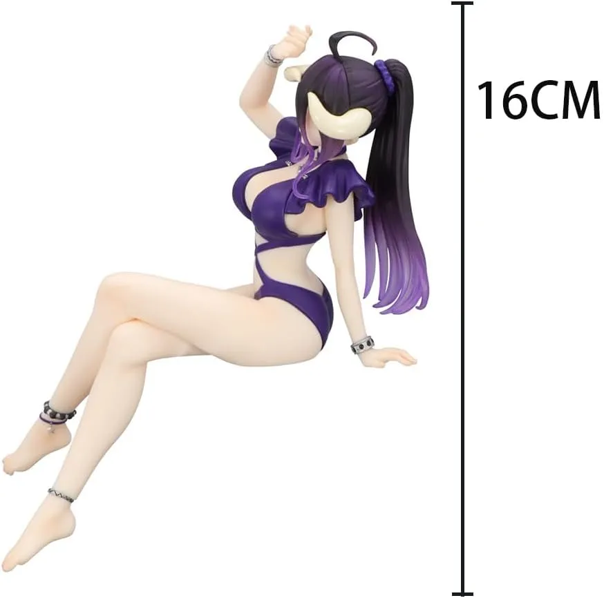 LUNK 2pcs Albedo Action Figure Sitting Swimsuit Figure 6.3" Anime Figurine Girl Albedo Statue Model Collectibles Ornaments Desktop Decoration