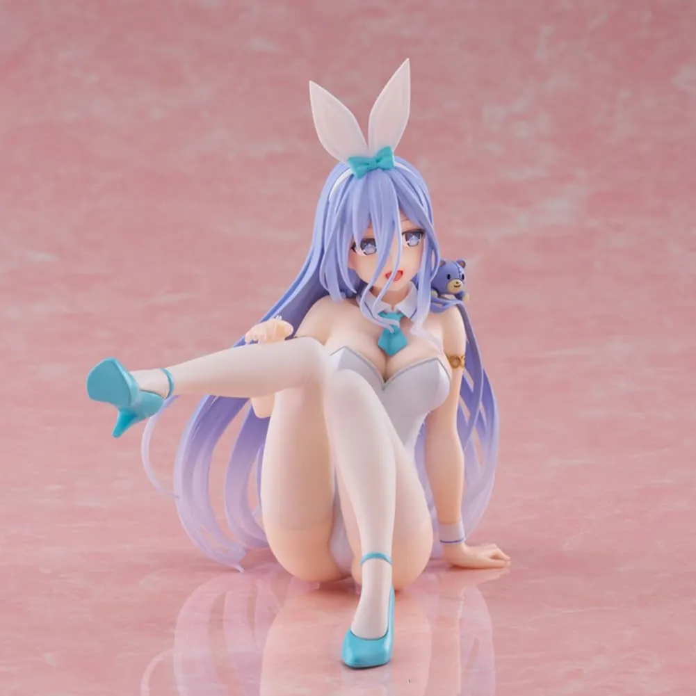 LUNK Takamiya Mio Figure Bunny Girl Anime Action Figures Sitting Posture Cartoon Manga Takamiya Mio Figurine Collection Cute Desktop Gifts 5.1in