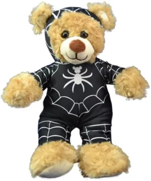 Lush Gear Black Spider Morph Suit for 6-10 Inch Stuffed Animals, Teddy Bears, & Dolls – Full Body Superhero Action Costume Doll Clothes for Imaginative Pretend Play & Halloween Fun