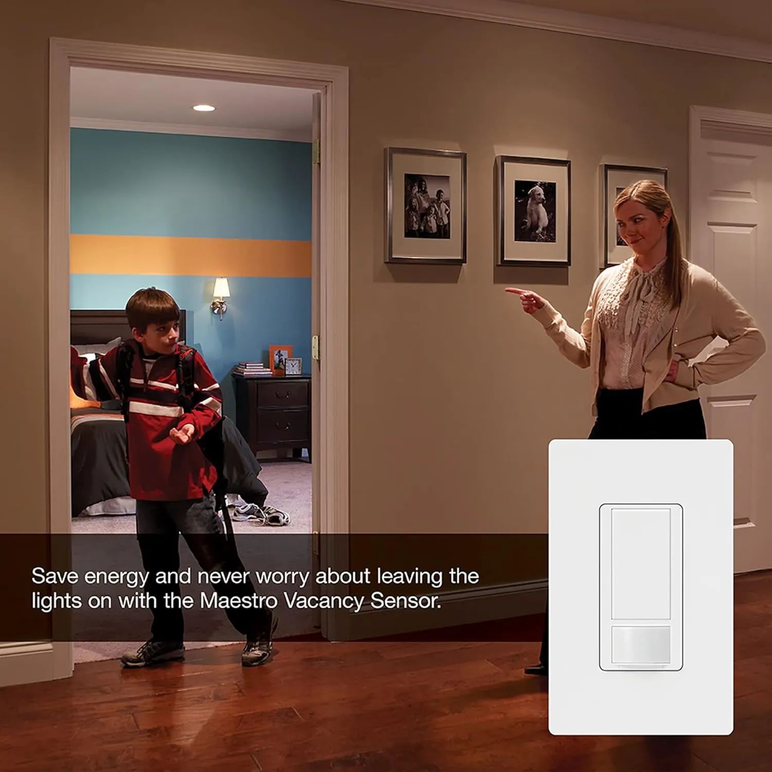Lutron Maestro LED  Dimmer and Vacancy Sensor, Single Pole and Multi-Location, MSCL-VP153M-BI, Biscuit