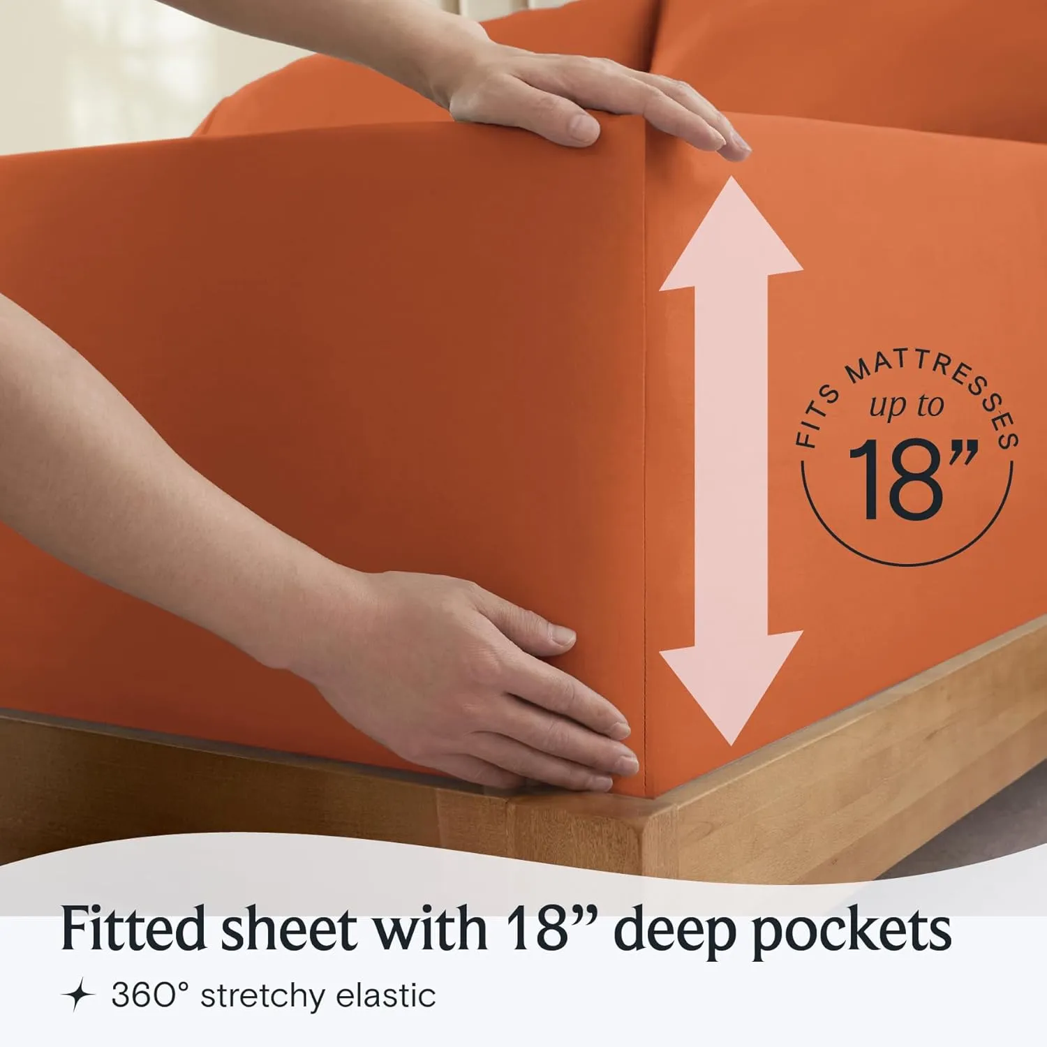 LuxClub 4 PC Sheet Sheets Deep Pockets 18" Eco Friendly Wrinkle Free-Kids-Fitted Sheets Machine Washable Hotel Bedding Silky Soft - Autumn Orange Twin