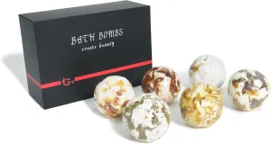 Luxurious Bath Bombs for Women 6 Count Valentines Gift Set Individually Wrapped with Natural Oils and Shea Butter Spa Like Relaxation Self Care Anniversary Bath Bomb Collection(HS)