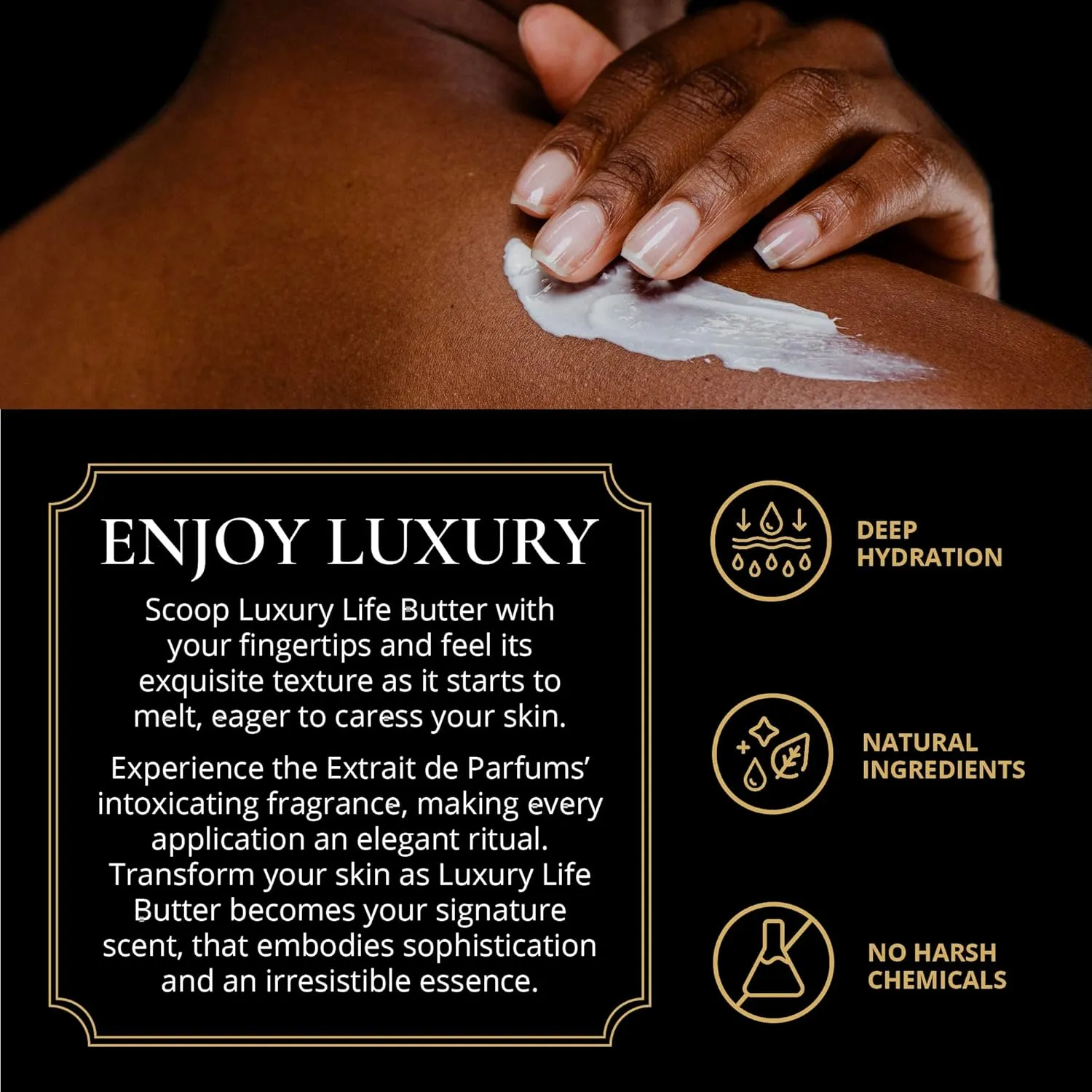 LUXURY LIFE BUTTER - Irresistibly Scented Body Butter with Hyaluronic Acid for Ultimate Moisture. Hydrates for a Non-Greasy Glamorous Glow (Presidential, Fresh Attraction, Midnight Seduction 5 oz)