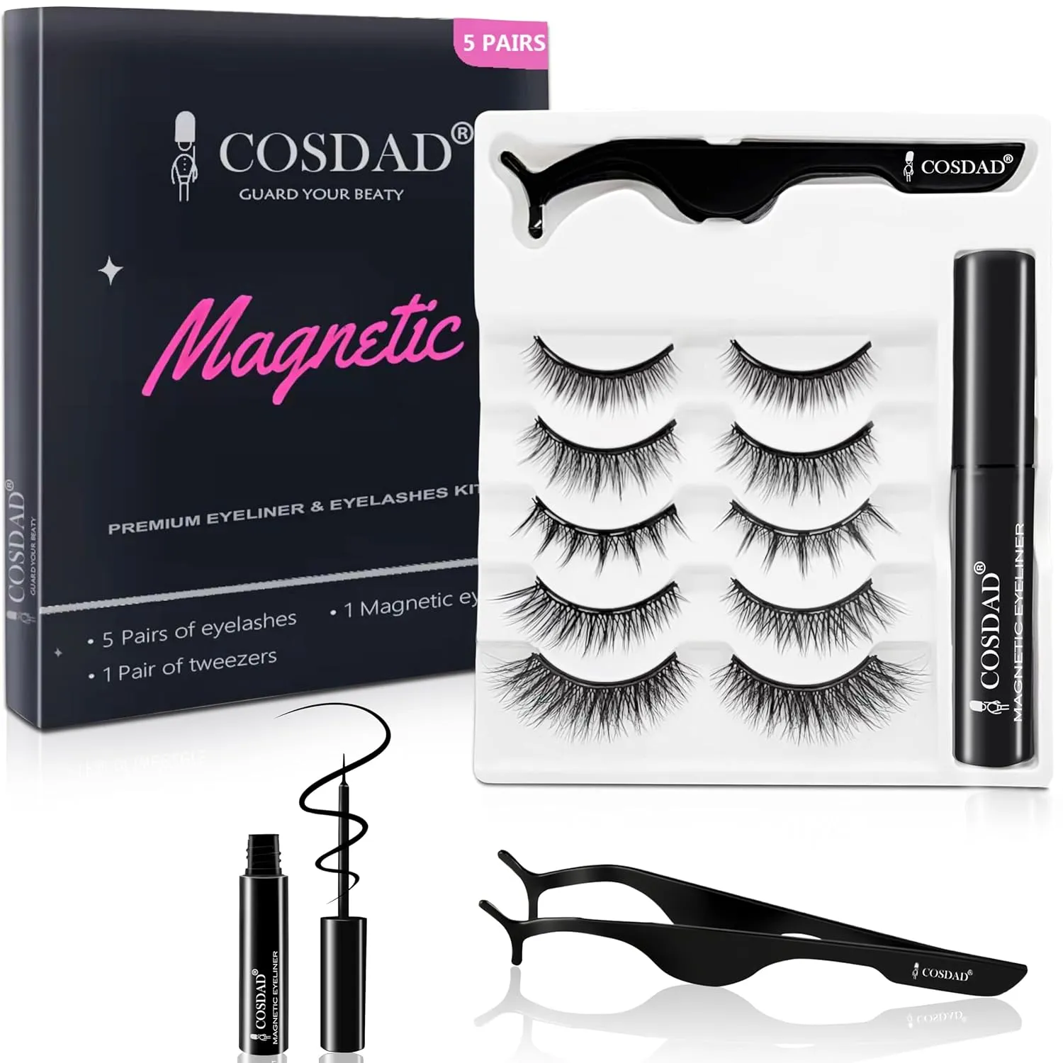 Luxury Magnetic Eyelashes | High-Volume & Curl-Tech | Reusable Daily Wear | Hypoallergenic Makeup Solutions for Busy Women (Medium Brown