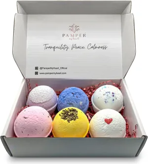 Luxury Spa Aromatherapy Bath Bombs | Handmade in The USA with Natural Ingredients & Essential Oils | Moisturizing & Relaxing Bath, Gift Sets for Women & Men | 6 Pack x 6oz