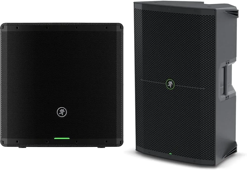 Mackie SR18S, 18-Inch 1600W Professional Powered Subwoofer,Black & Thump215XT 15" 1400W Enhanced Powered Loudspeaker