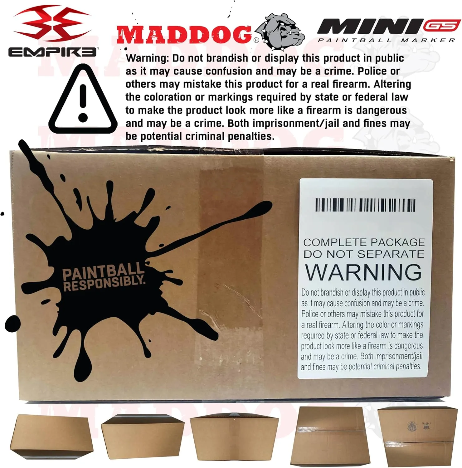 Maddog Empire Mini GS Electronic Full Auto Paintball Gun Marker w/ 48/3000 HPA Paintball Tank & Empire Halo Too Electronic Paintball Loader Starter Package