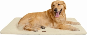 Made4Pets Dog Crate Pad Bed for Large Dogs, Washable & Reversible, Anti-Slip Kennel Mat for Cozy Sleeping, Soft Fluffy Dog Bed for Indoor & Outdoor Use, 41"x29", Beige