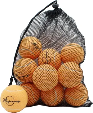 Magicorange Tennis Balls, 12 Pack Advanced Training Tennis Balls Practice Balls, Come with Mesh Bag for Easy Transport, Good for Beginner Training Ball