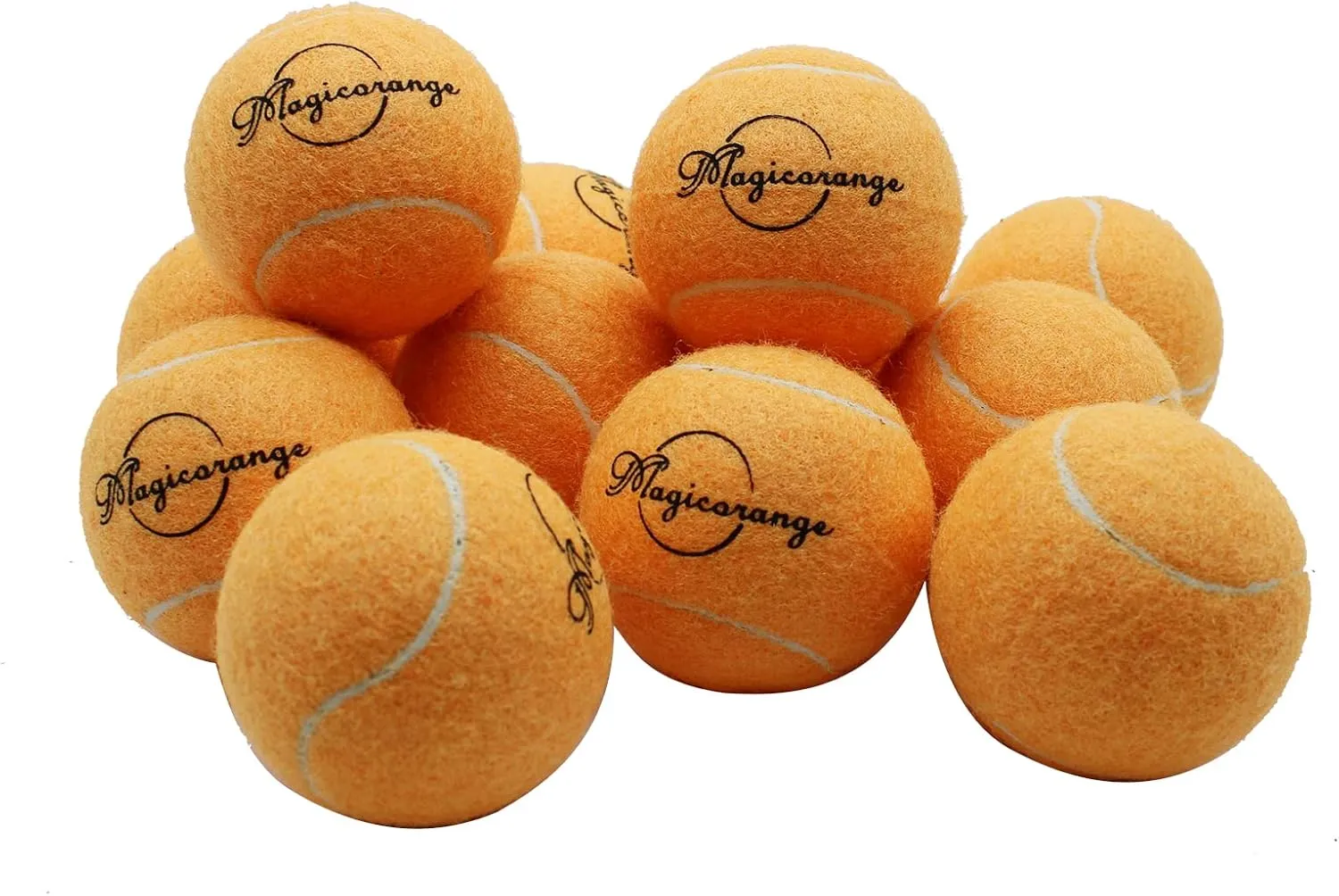 Magicorange Tennis Balls, 12 Pack Advanced Training Tennis Balls Practice Balls, Come with Mesh Bag for Easy Transport, Good for Beginner Training Ball