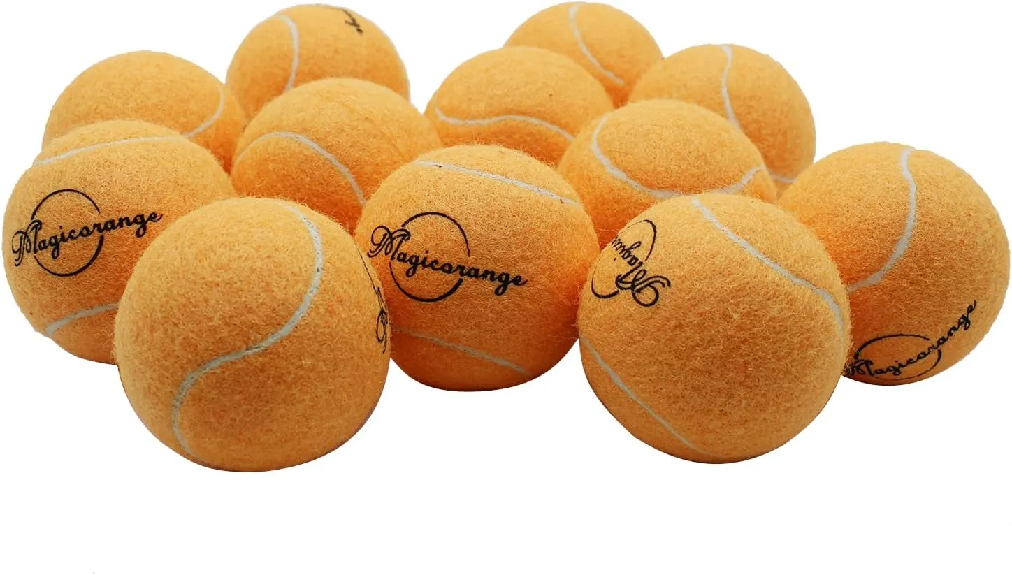 Magicorange Tennis Balls, 12 Pack Advanced Training Tennis Balls Practice Balls, Come with Mesh Bag for Easy Transport, Good for Beginner Training Ball