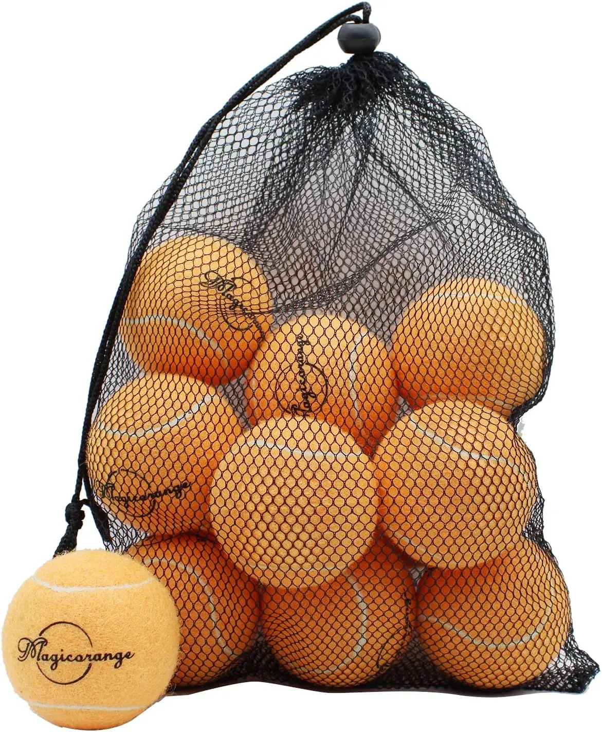 Magicorange Tennis Balls, 12 Pack Advanced Training Tennis Balls Practice Balls, Come with Mesh Bag for Easy Transport, Good for Beginner Training Ball