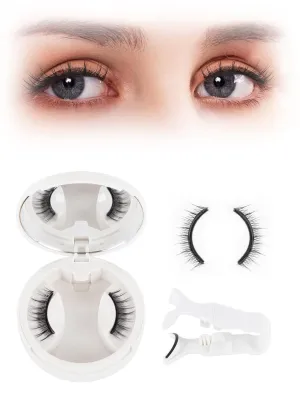 Magnetic Eyelashes with Applicator, 1 Pair Reusable Magnetic Lashes No Glue Self-Adhesive False Eyelashes Extensions Kit (Natural Look Style) (Natural Look Style)