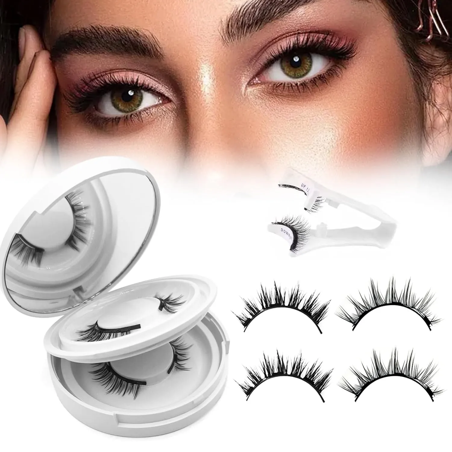 Magnetic Eyelashes with Applicator,2025 New Magnet Lashes Natural Look,Reusable No Glue Needed Soft Lashes(06 07)