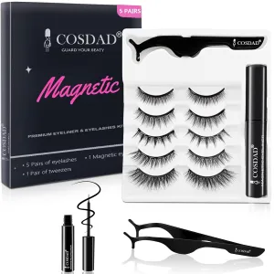 Magnetic False Eyelashes - 5 Pairs, Reusable, Natural Look, Easy to Apply - Perfect for Everyday Wear or Special Occasions!