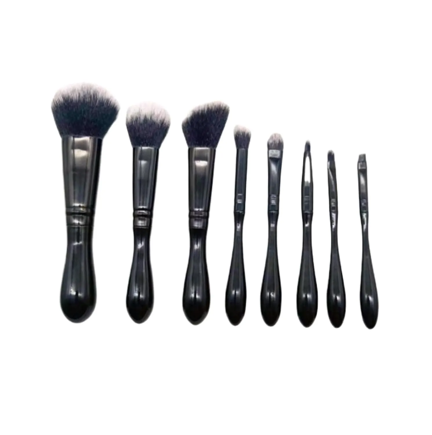 Make Up Brushes Set Makeup Brush Set 8 Pieces Black Portable For Eyes And Face Contour Brush Set Makeup Tools Set(Black)