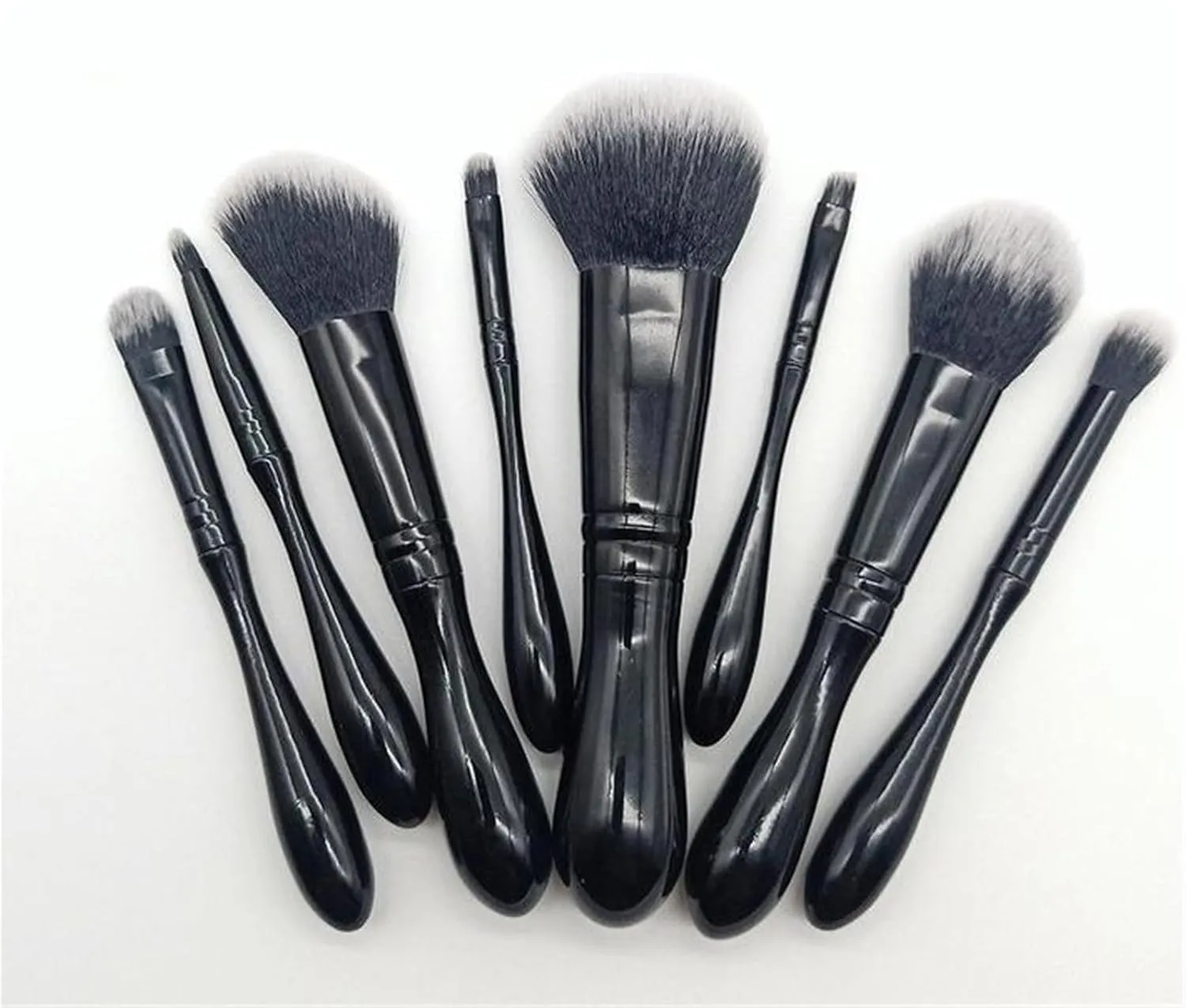 Make Up Brushes Set Makeup Brush Set 8 Pieces Black Portable For Eyes And Face Contour Brush Set Makeup Tools Set(Black)