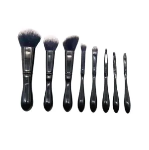 Make Up Brushes Set Makeup Brush Set 8 Pieces Black Portable For Eyes And Face Contour Brush Set Makeup Tools Set(Black)