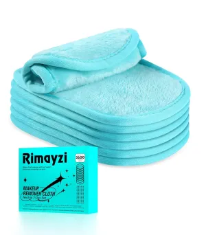 Makeup Remover Cloth 7 Packs, Skin Friendly Makeup Remover Pads for All Skin Types, Washable & Reusable Cleansing Cloth, Remove Waterproof Mascara Eyeliner Foundation Lipstick With Just Water (Blue)