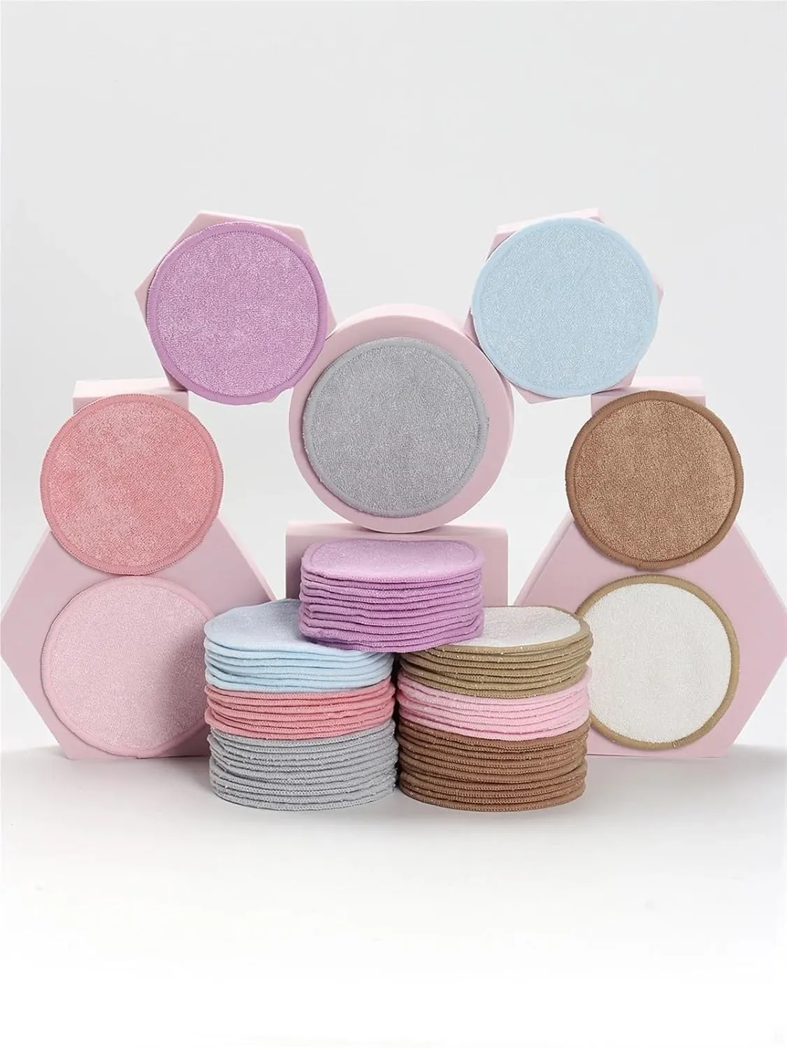 Makeup Remover Pads Bamboo Fiber Makeup Remover Pads 7/14/21/28 Pieces(21pcs)
