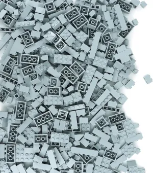 MALEKO Classic Creative Bluk Bricks Compatible - 380 Pieces and Parts Basic Building Blocks Kit Set, Mixed Shape(Grey)