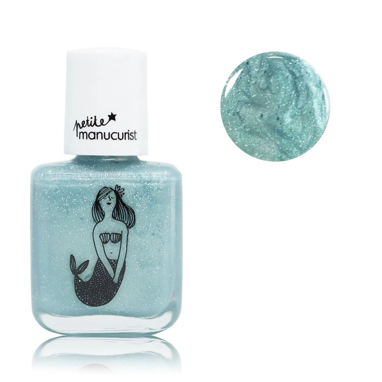 Manucurist Kids Nail Polish Set Bonnie, Lily, Janis - Glitter Blue, Purple, Glitter Mauve - From 3 Years Old - Water Based Non Toxic - Princess Party Favors - Vegan & Made in France