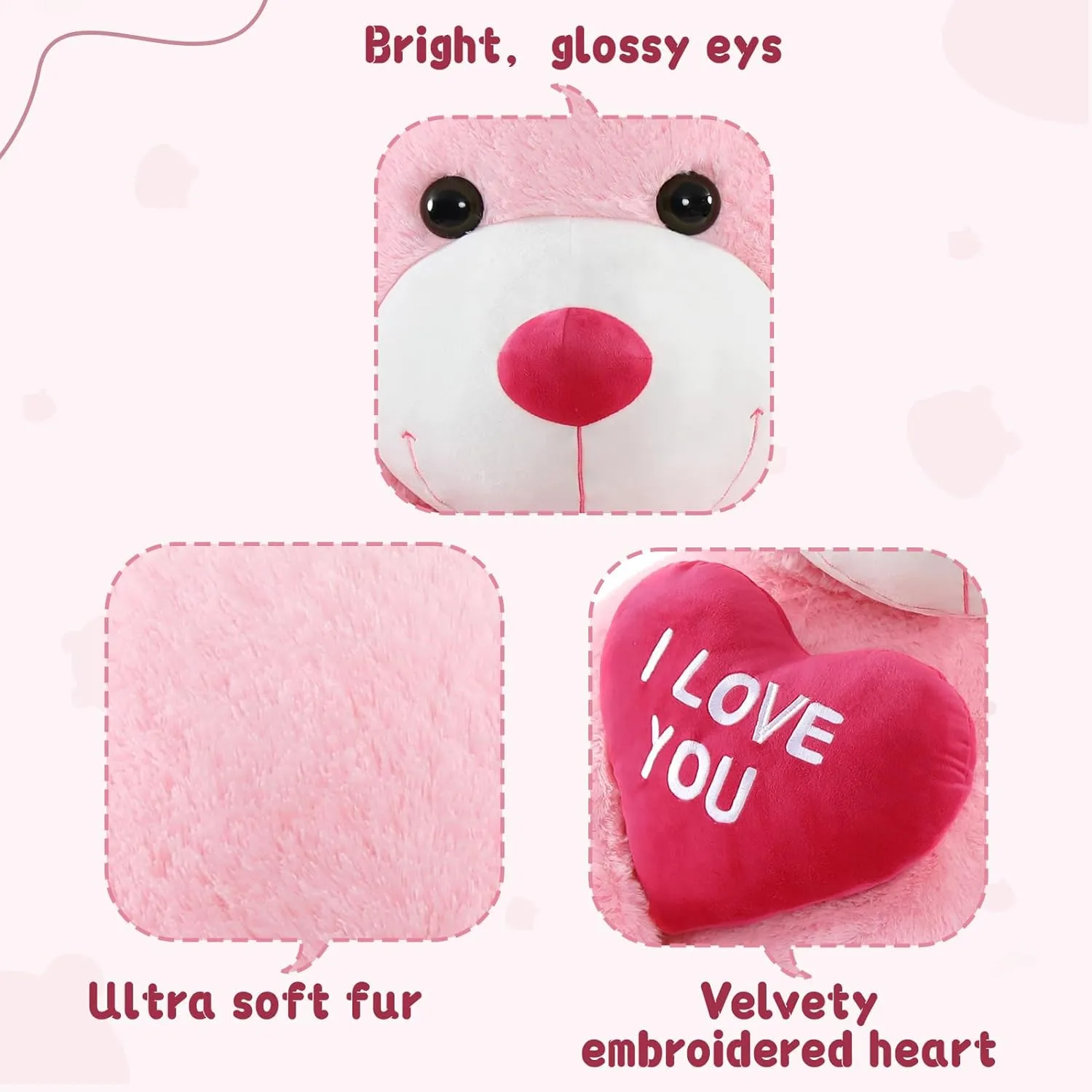 MaoGoLan Big Teddy Bear with I Love You Red Heart, 36" Cuddly Large Teddy Bear Gift for Kids,Boyfriend,Girlfriend.Wife