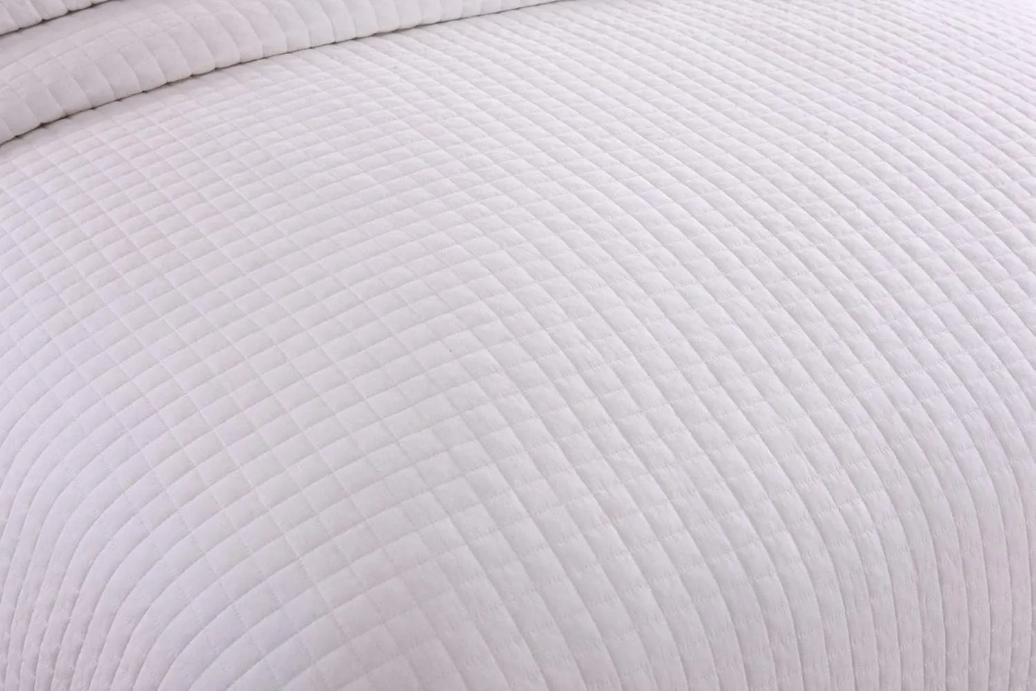 MarCielo 3 Piece 100% White Cotton Quilt Set Lightweight Bedspread Bed Coverlets Comforter Set, Check (King)