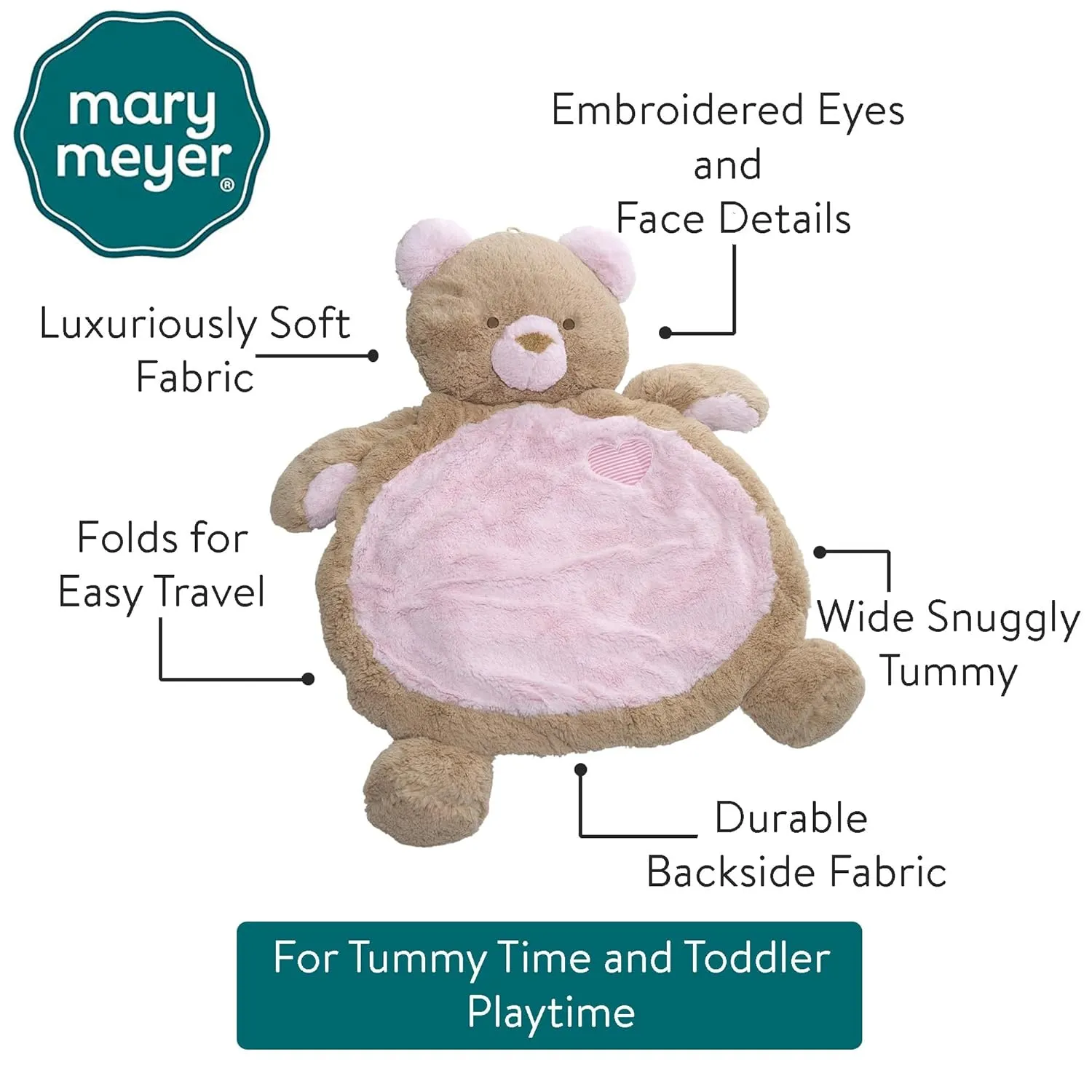 Mary Meyer Bestever Baby Mat, Pink Bear