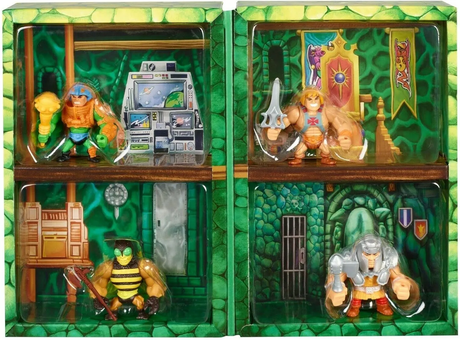 Masters of the Universe Eternia Minis He-Man, Buzz-Off, Man-at-Arms & Ram-Man 2-Inch Mini Figure 4-Pack