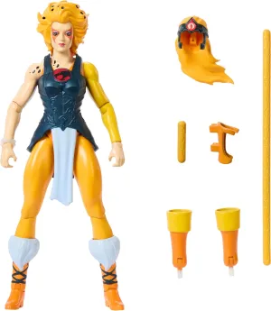Masters of the Universe Origins & Thundercats Action Figure, Cheetara Toy, 1980s Crossover, 5.5-inch Posable with Removable Armor, Staff & Mini Comic