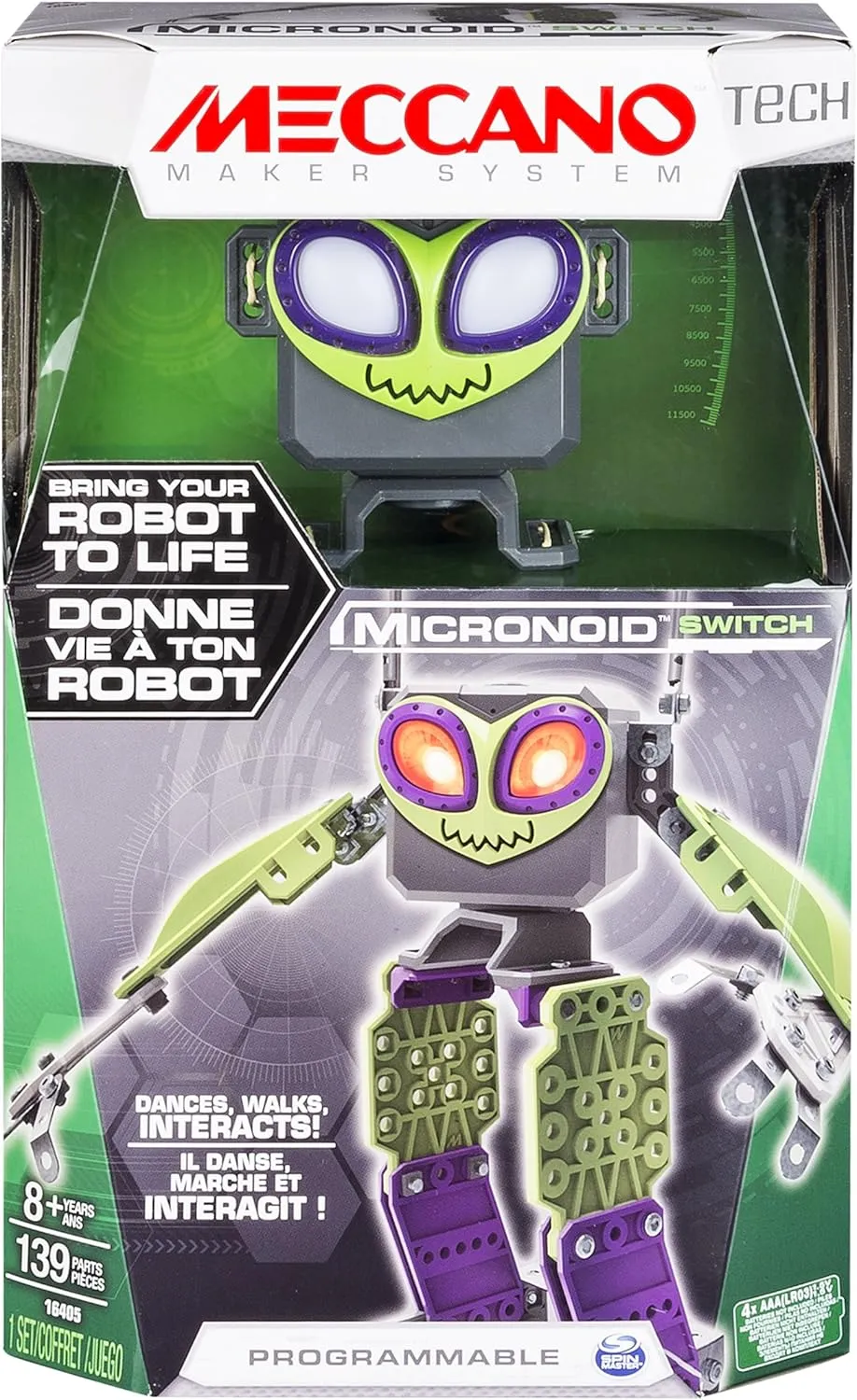 Meccano-Erector - Micronoid - Green Switch, Programmable Robot Building Kit