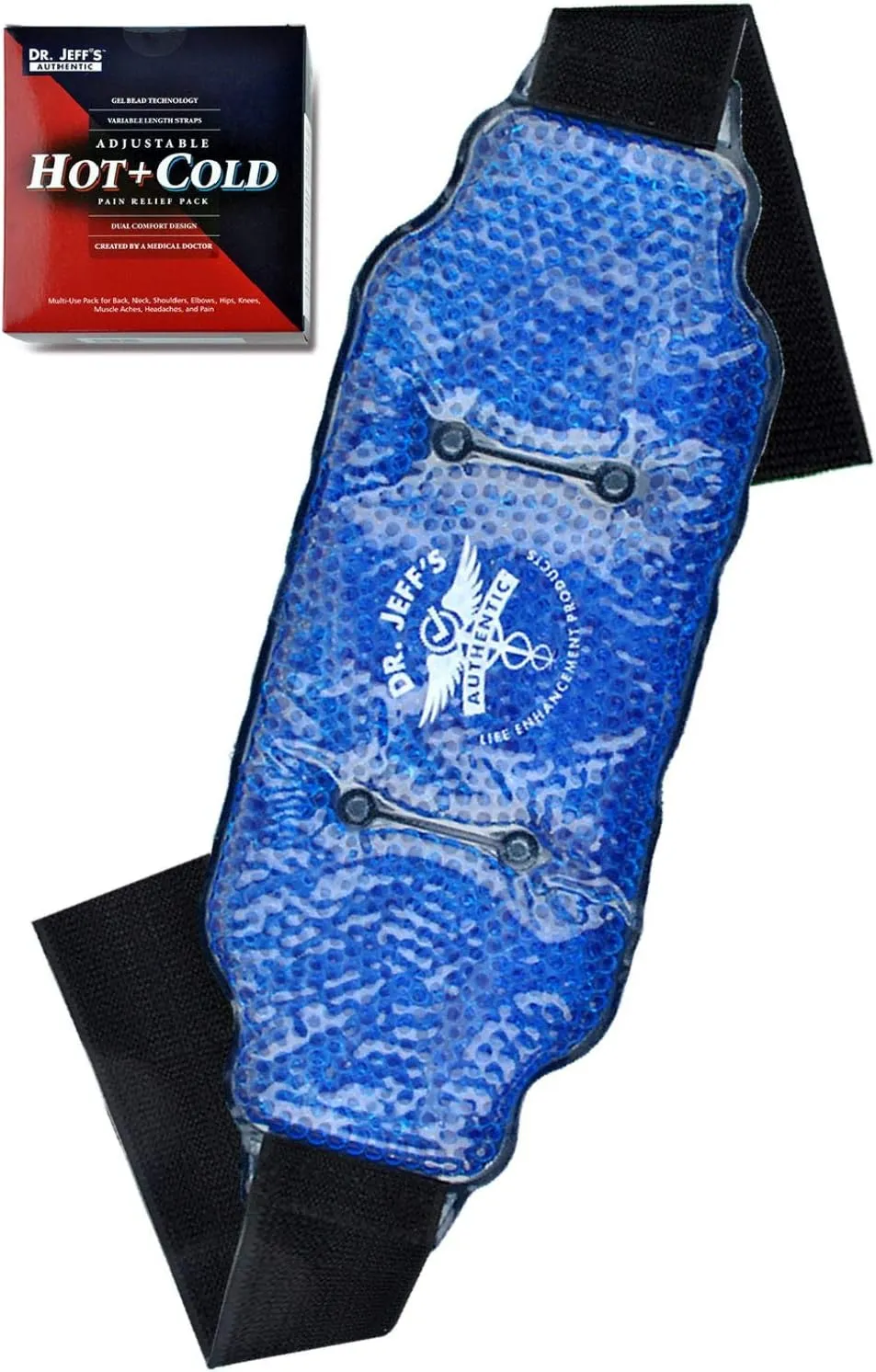 Medical Grade Pain Relief Flexible Ice Pack for Injuries | Dual Sided Soft Plush Hot Pack   Flexible Gel Beads Reusable Ice Pack | Great for Knee, Sciatica, Back,   Neck Pain | Bonus Extension Straps