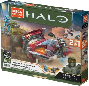MEGA Halo Infinite Toy Vehicle Building Sets, Chopper Takedown Motorcycle With 2 Poseable, Collectable Micro Action Figures and Accessories