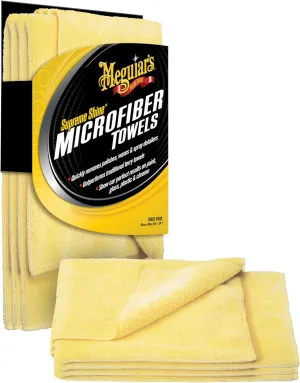 Meguiar's Supreme Shine Microfiber Towels for Cars, Ultra-Plush Car Microfiber Towel Set for Quickly Removing Product Without Leaving Swirls on Paint, Glass, Plastic, or Chrome - 3 Pack