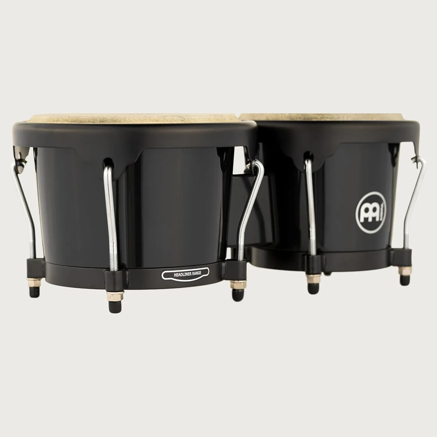 Meinl Percussion Bongos Hand Drum Set 6.5" and 7.5" with Synthetic Shells and Tuning Key — NOT Made in China — Journey Series, 2-Year Warranty (HB50BK)