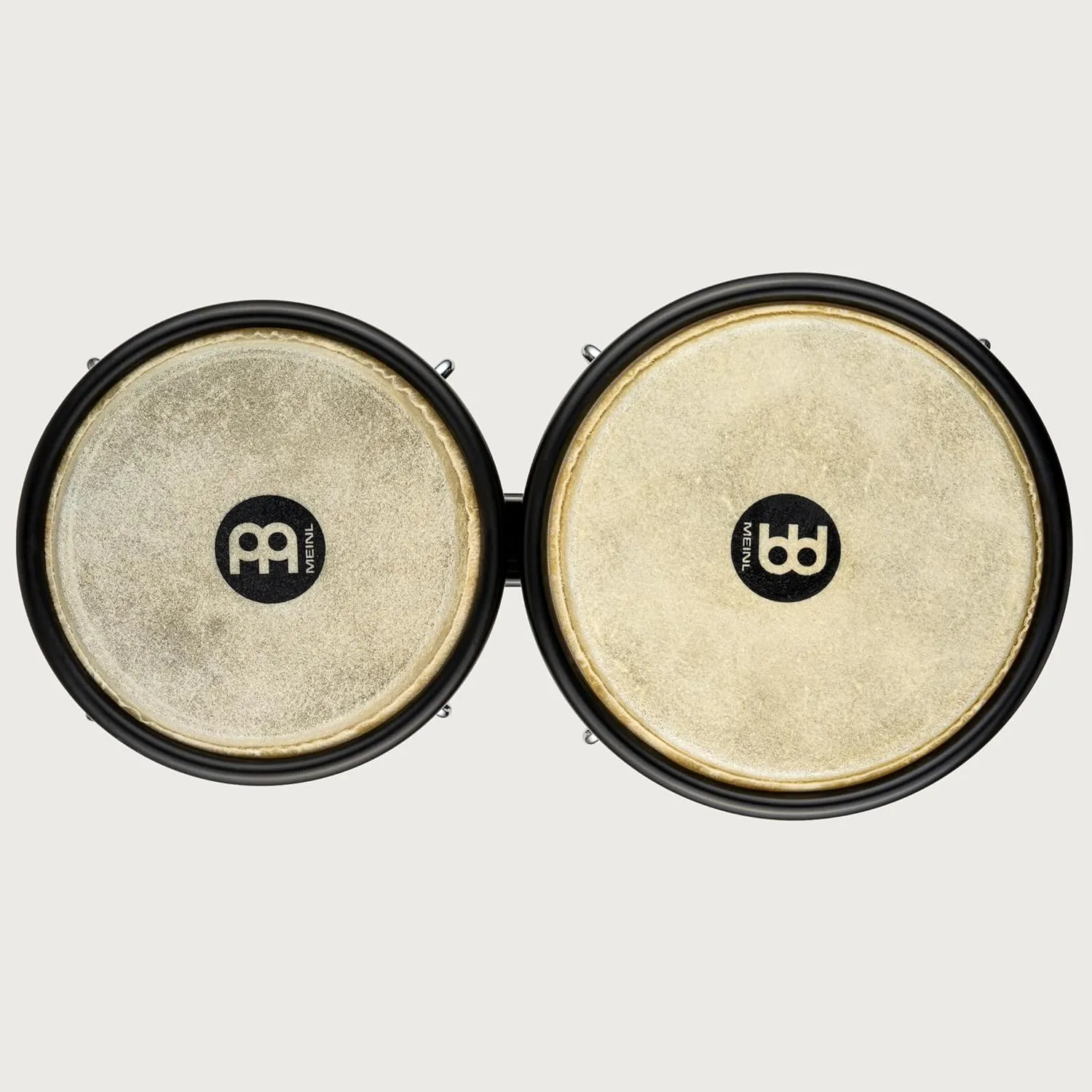 Meinl Percussion Bongos Hand Drum Set 6.5" and 7.5" with Synthetic Shells and Tuning Key — NOT Made in China — Journey Series, 2-Year Warranty (HB50BK)