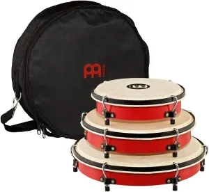 Meinl Percussion PL-SET Traditional Frame Drum Set with Bag: 8, 10, and 12-Inch, Red