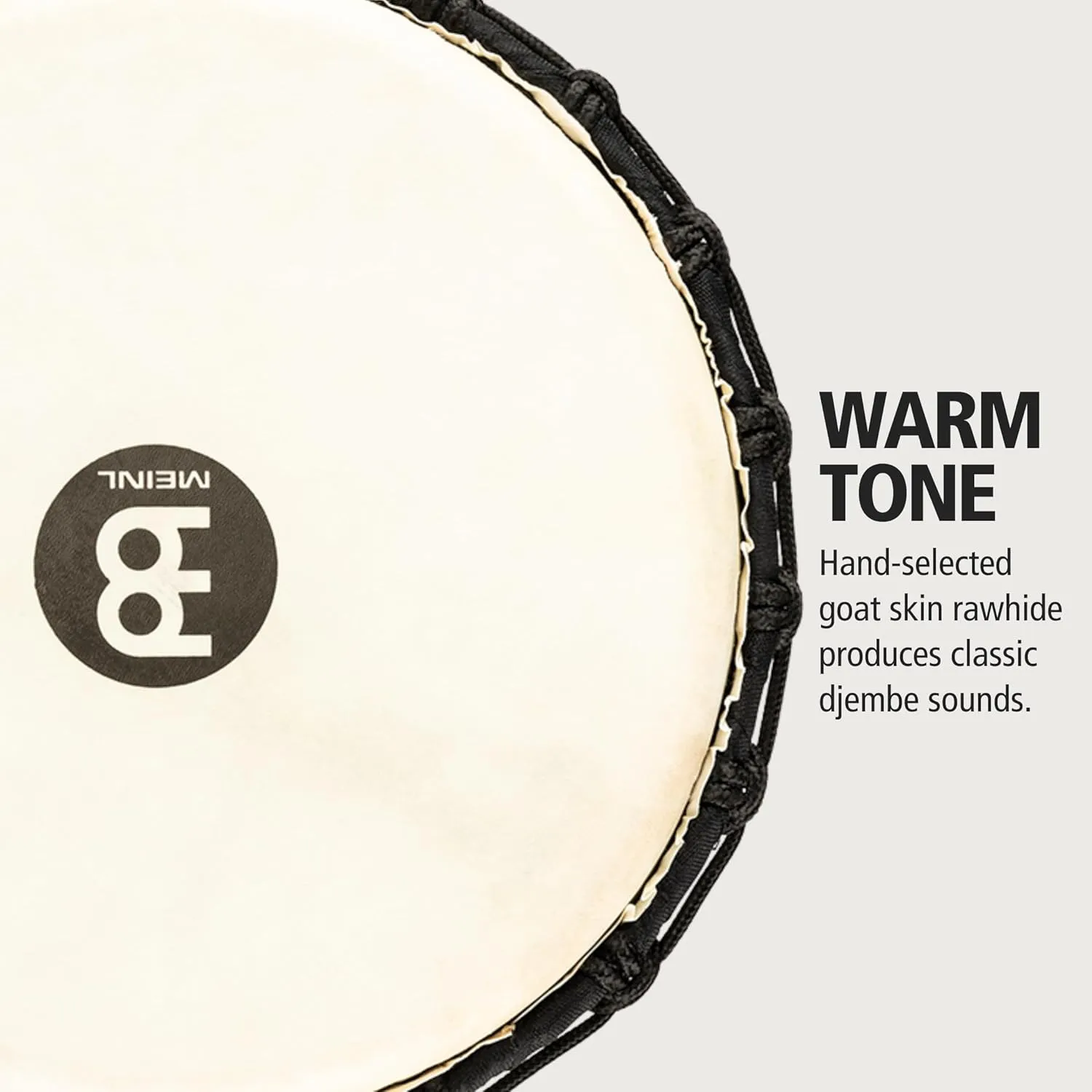 Meinl Percussion Tuned Djembe Hand Drum Circle Instrument, Carved Mahogany Headliner Series — NOT Made in China — African Mali Weave Ropes, 2-Year Warranty (HDJ17-L)