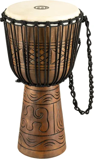 Meinl Percussion Tuned Djembe Hand Drum Circle Instrument, Carved Mahogany Headliner Series — NOT Made in China — African Mali Weave Ropes, 2-Year Warranty (HDJ17-L)