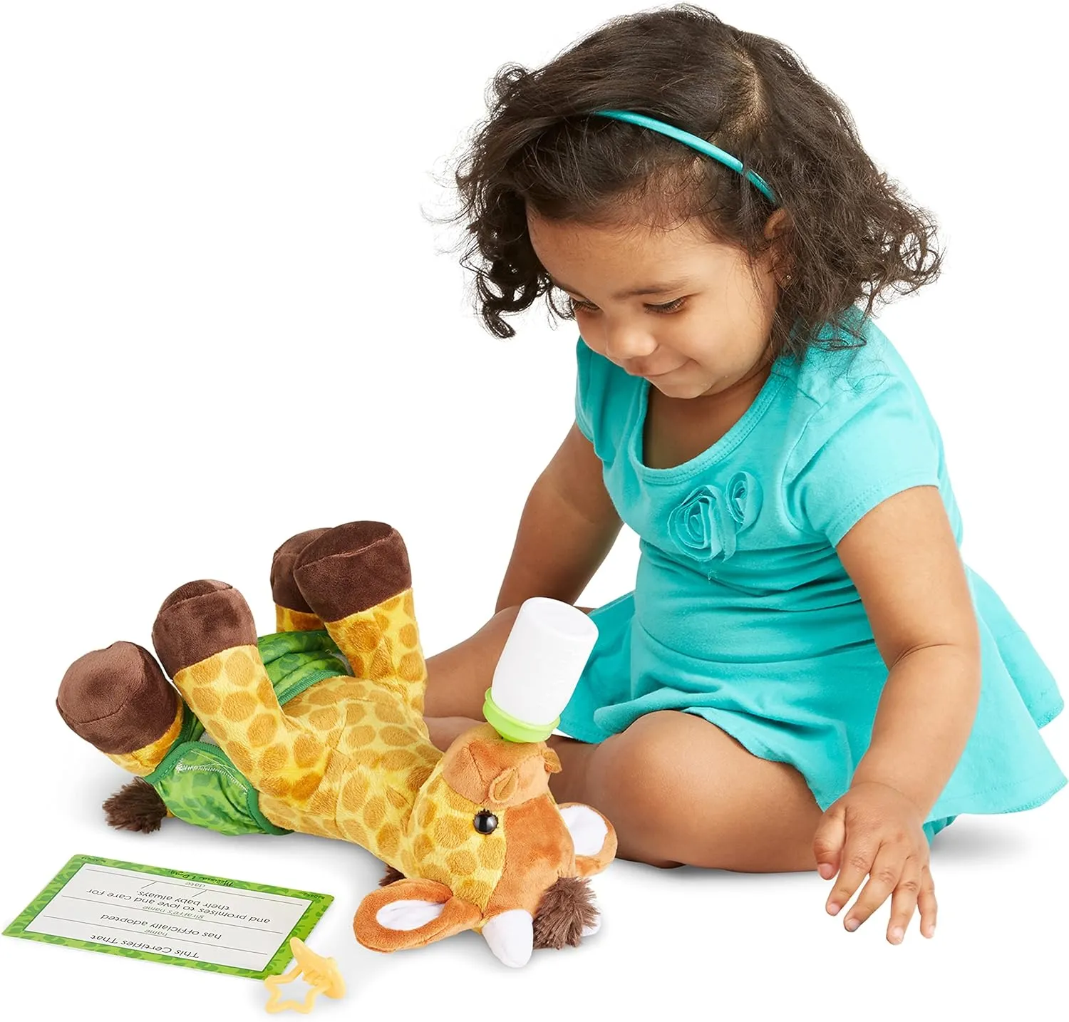 Melissa & Doug 11-Inch Baby Giraffe Plush Stuffed Animal with Pacifier, Diaper, Bottle