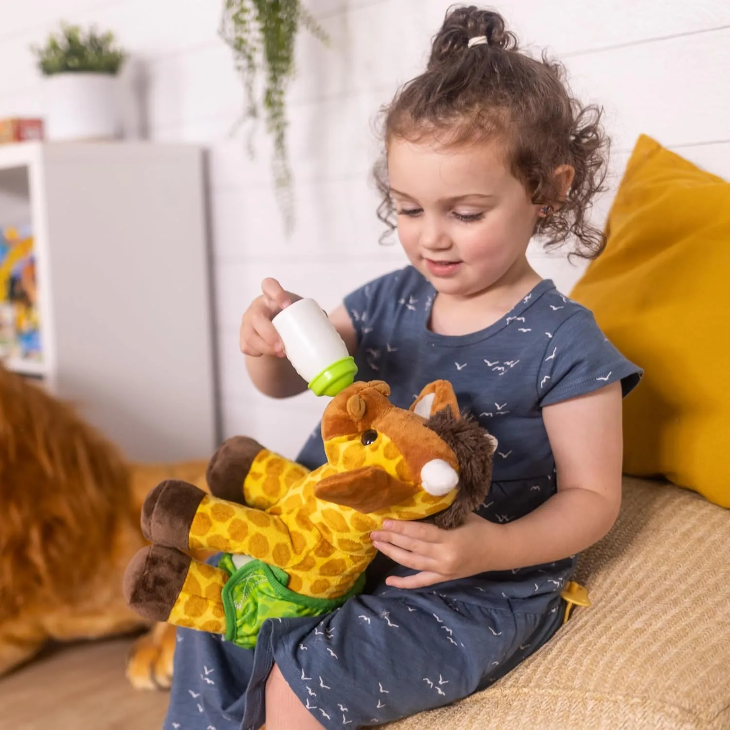 Melissa & Doug 11-Inch Baby Giraffe Plush Stuffed Animal with Pacifier, Diaper, Bottle