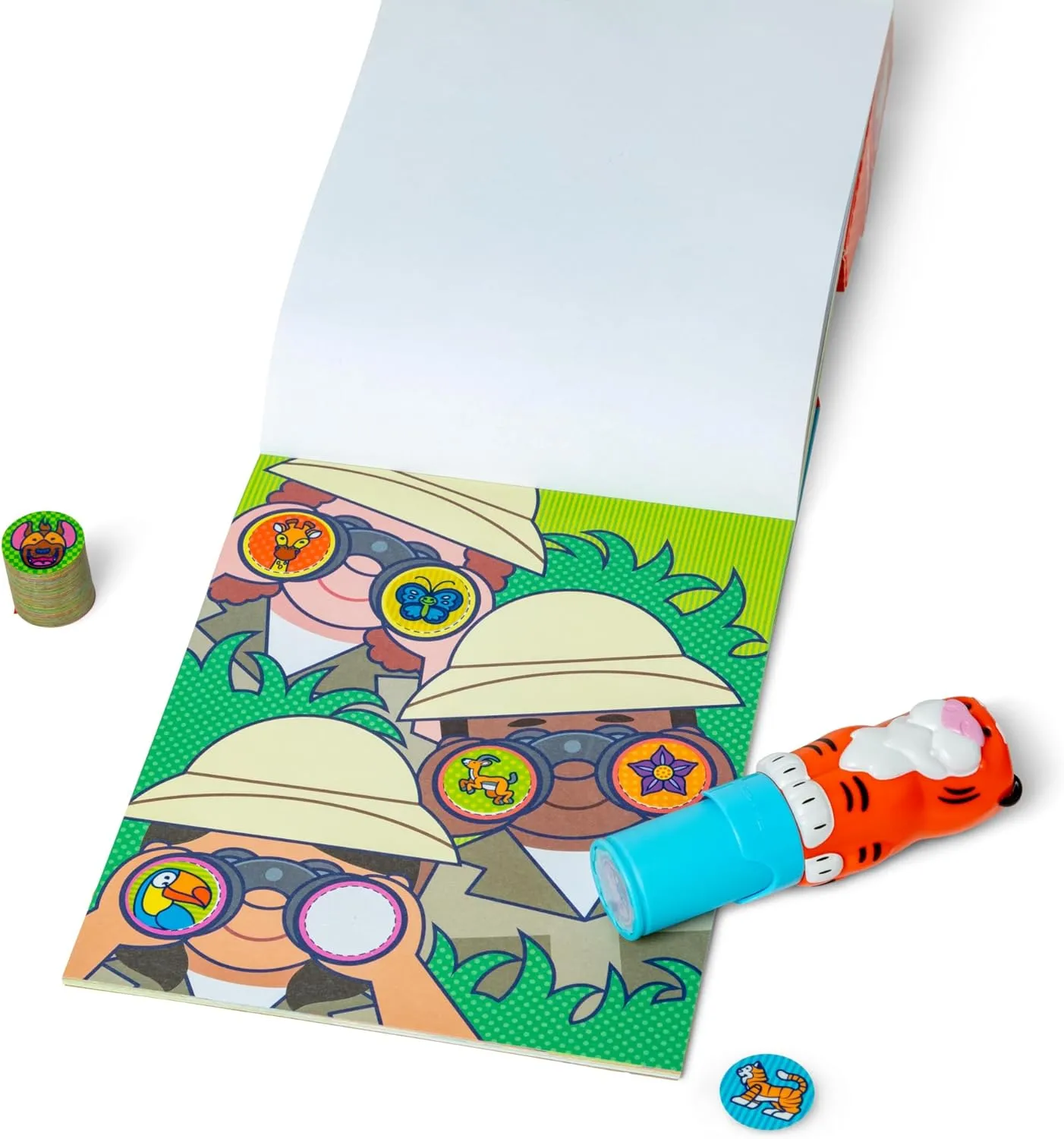 Melissa & Doug Sticker Wow!™ Tiger Bundle: 24-Page Activity Pad, Sticker Stamper, 500 Stickers, Arts and Crafts Fidget Toy Collectible Character