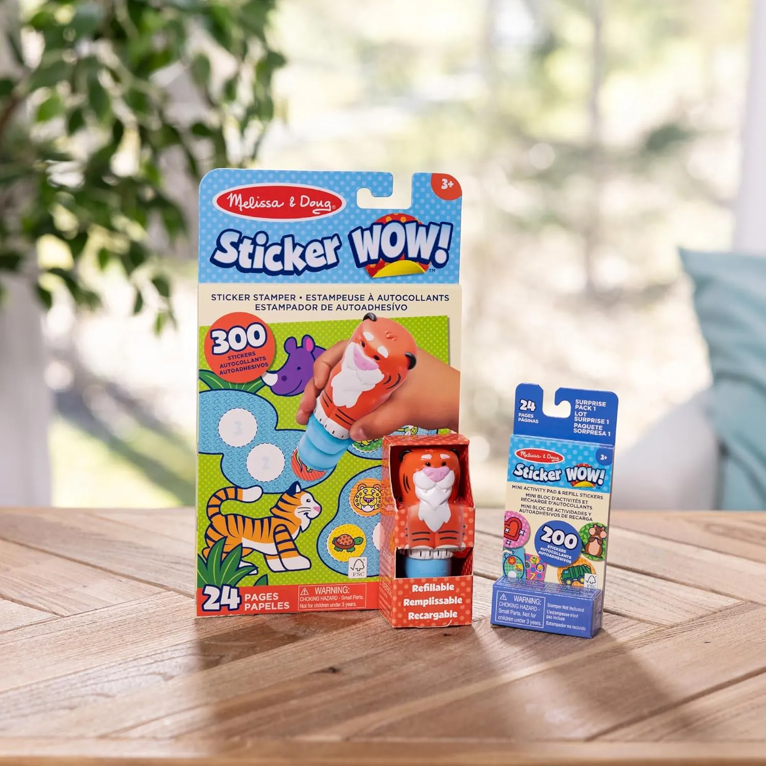 Melissa & Doug Sticker Wow!™ Tiger Bundle: 24-Page Activity Pad, Sticker Stamper, 500 Stickers, Arts and Crafts Fidget Toy Collectible Character